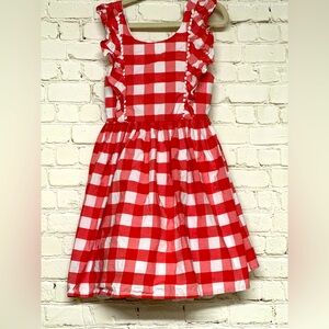 Max Studio Kids Red and White Buffalo Plaid Lined Dress | Size 6 Kids
